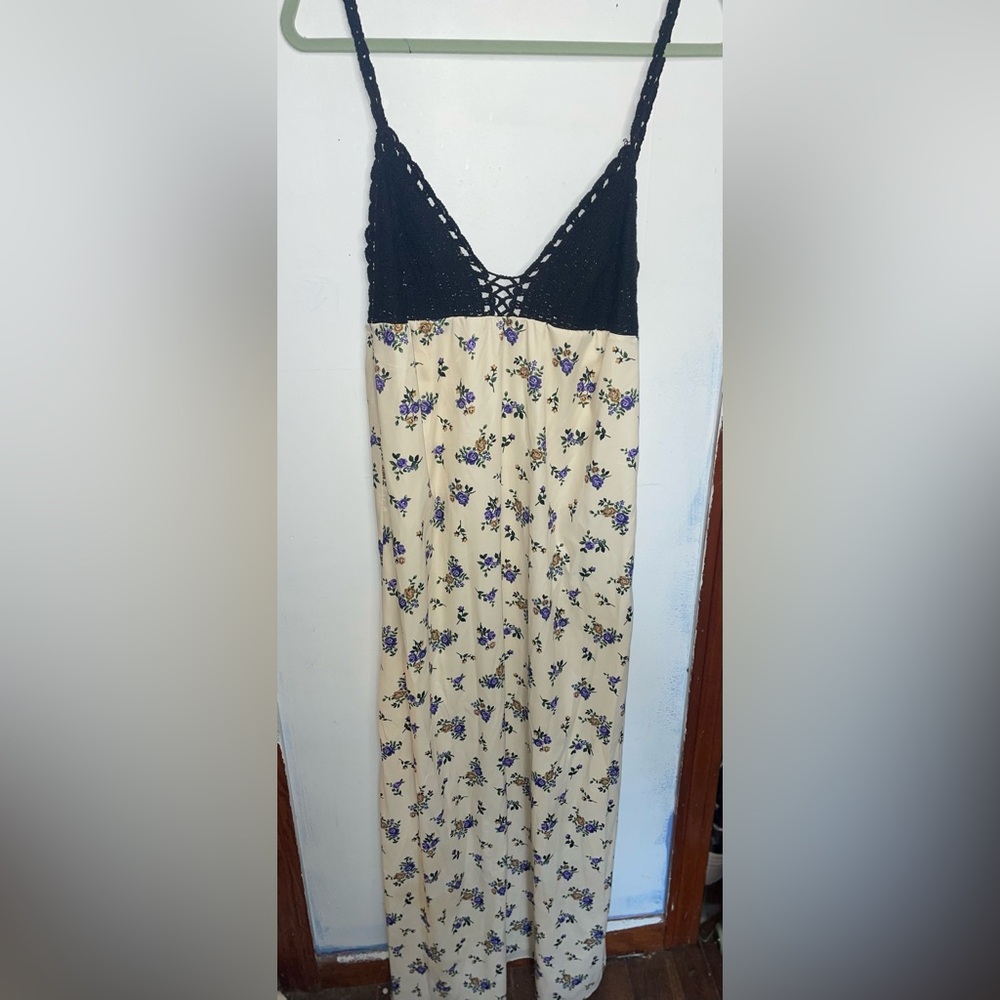 Maxi Silk Floral Crochet ZARA dress